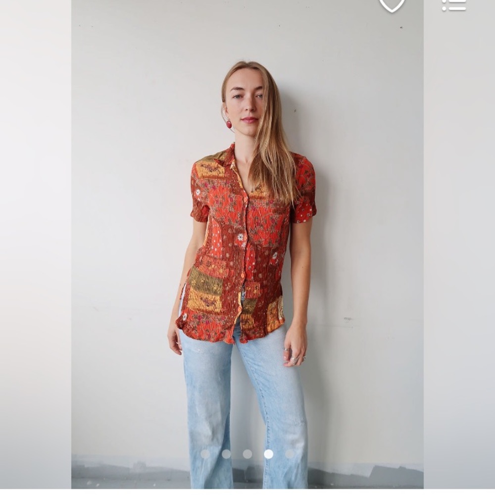 Vintage hipster button down short sleeve